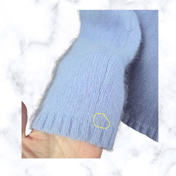 White Stag Sweater Women's Size L Periwinkle Turtleneck Angora Wool Blend - Picture 3 of 6